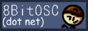 A blue button with the text "8BitOSC (dot net)" on it.